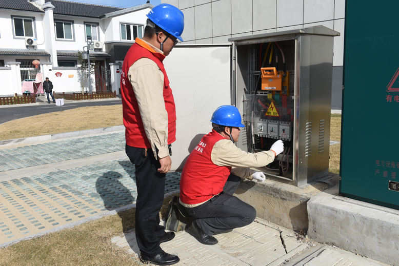 縣供電公司坎北供電所黨員服務(wù)隊員到長法村巡視線路